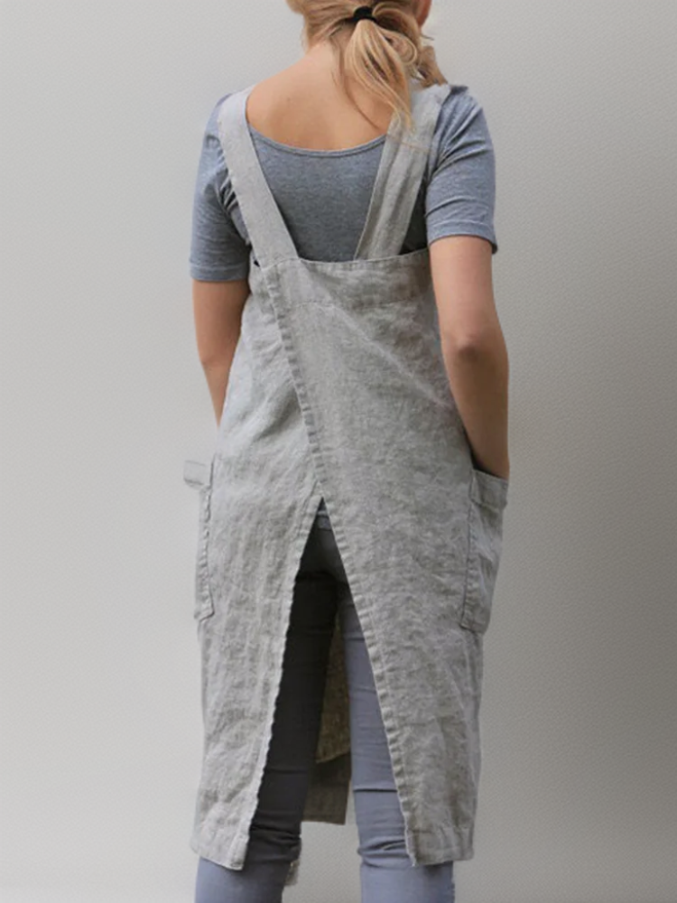 Airy Apron Dress with Pockets for Women