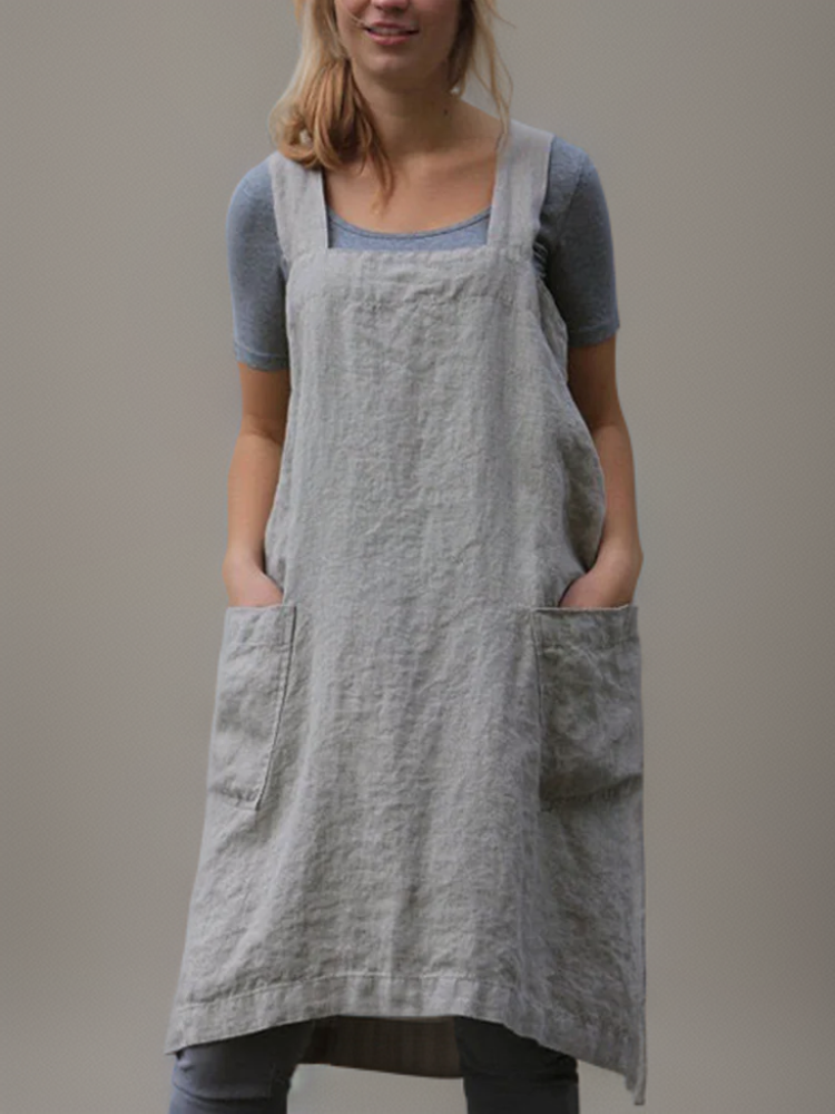 Airy Apron Dress with Pockets for Women