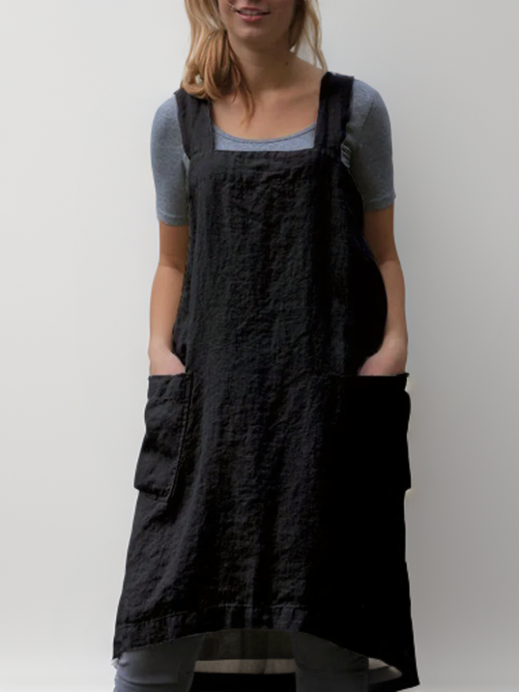 Airy Apron Dress with Pockets for Women