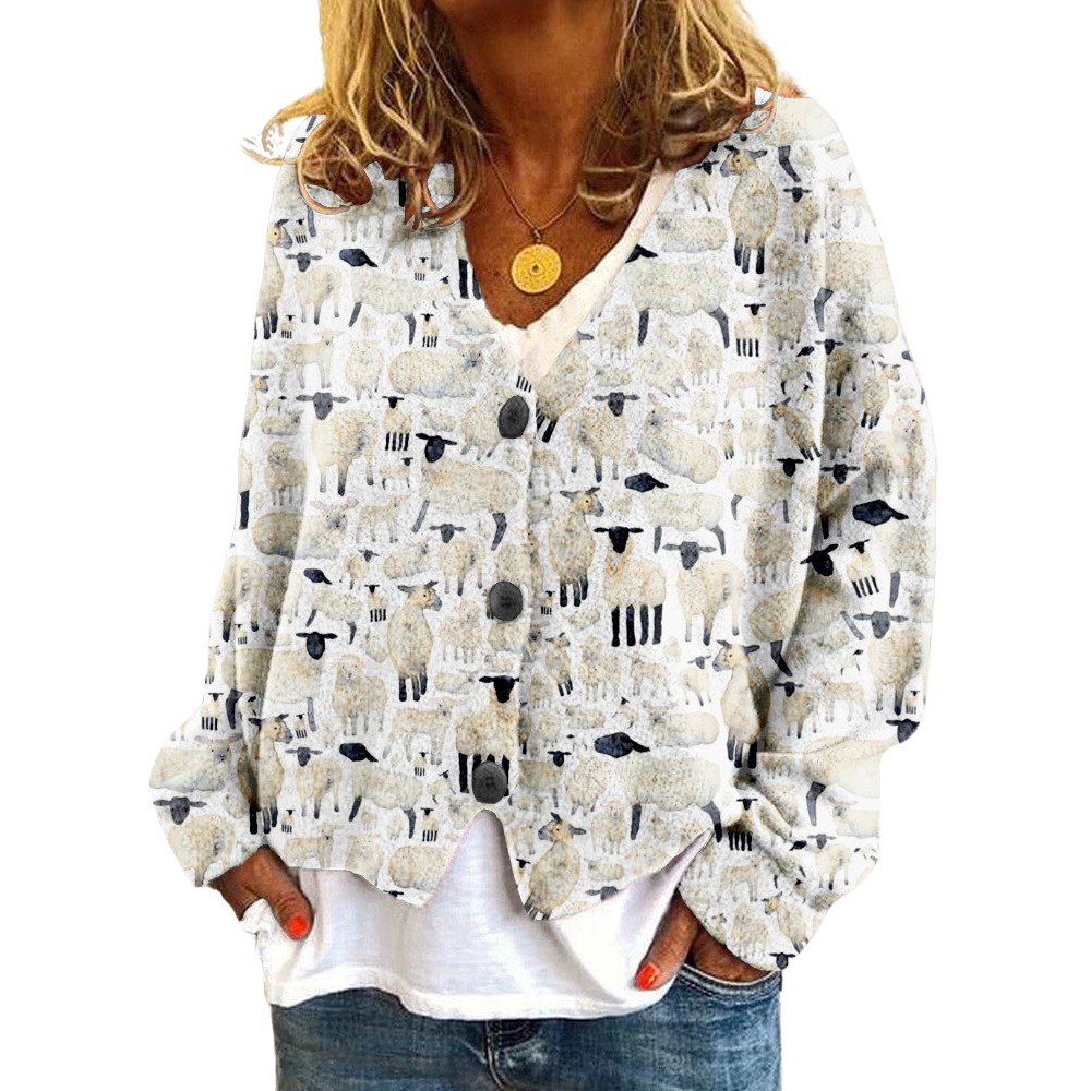 Vintage Pattern Knit Sweater for Women