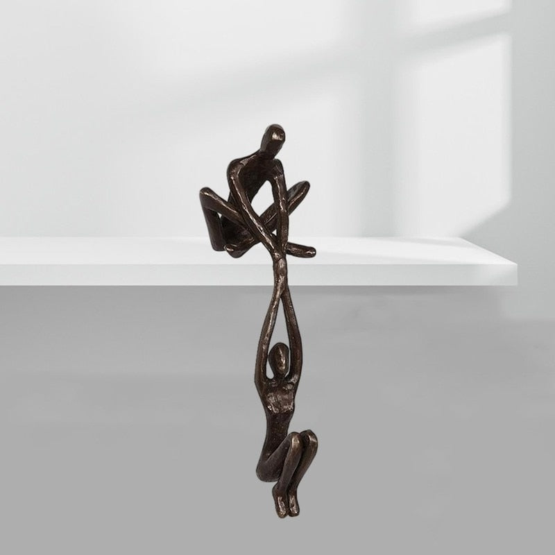 Figurative Sculpture of Man Lifting Woman - Balance and Elegance Decor