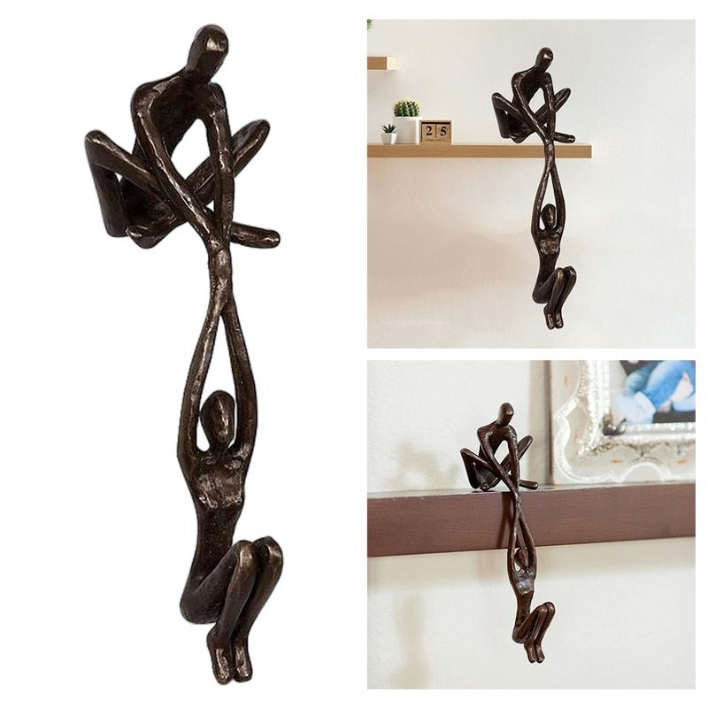 Figurative Sculpture of Man Lifting Woman - Balance and Elegance Decor