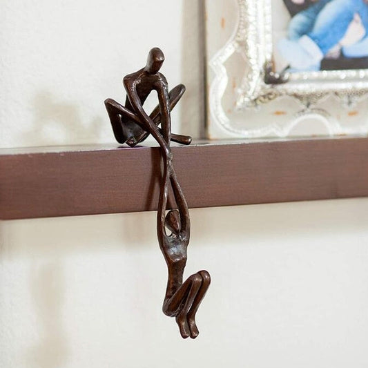 Figurative Sculpture of Man Lifting Woman - Balance and Elegance Decor