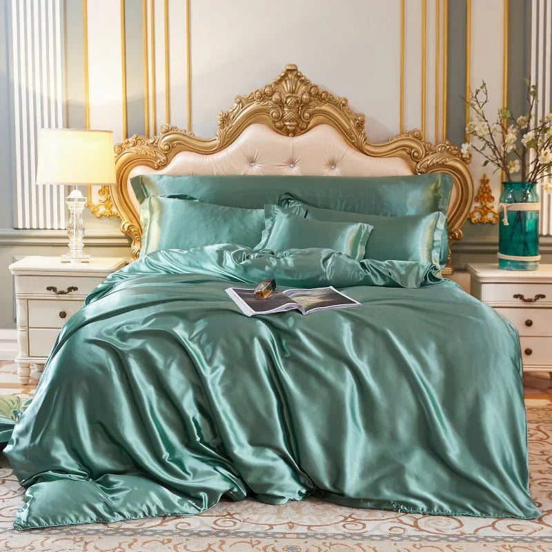 Satin Silk Bedding Set - Luxurious 4-Piece Comfort Collection