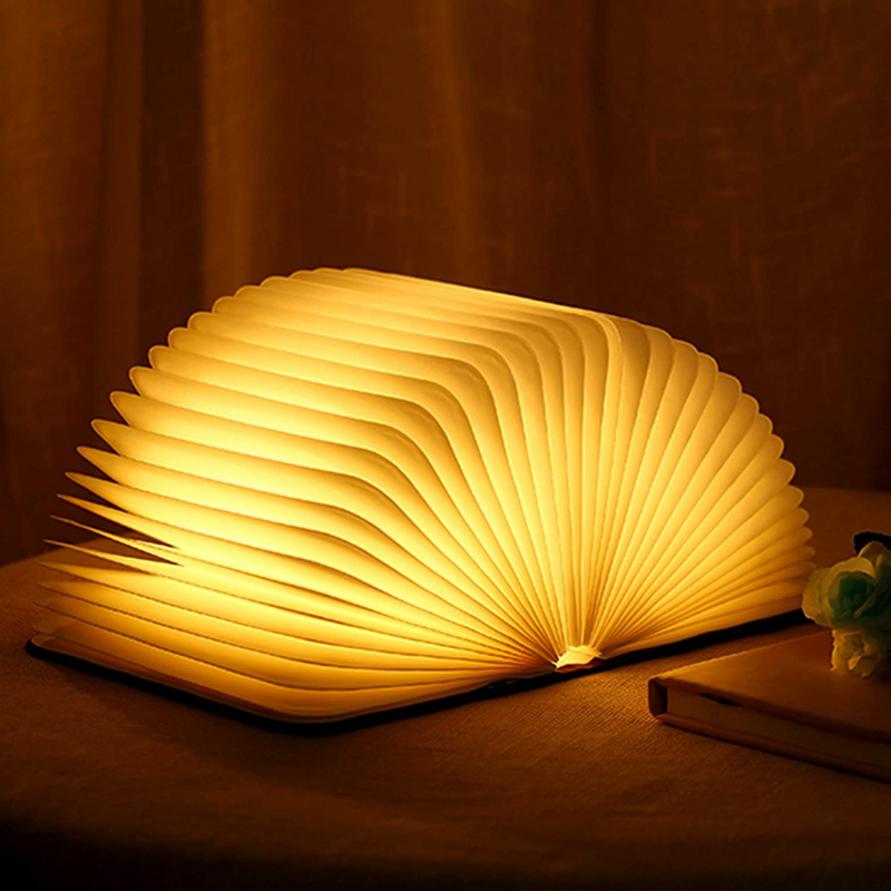 Foldable LED Book Table Lamp - USB Rechargeable Touch Control
