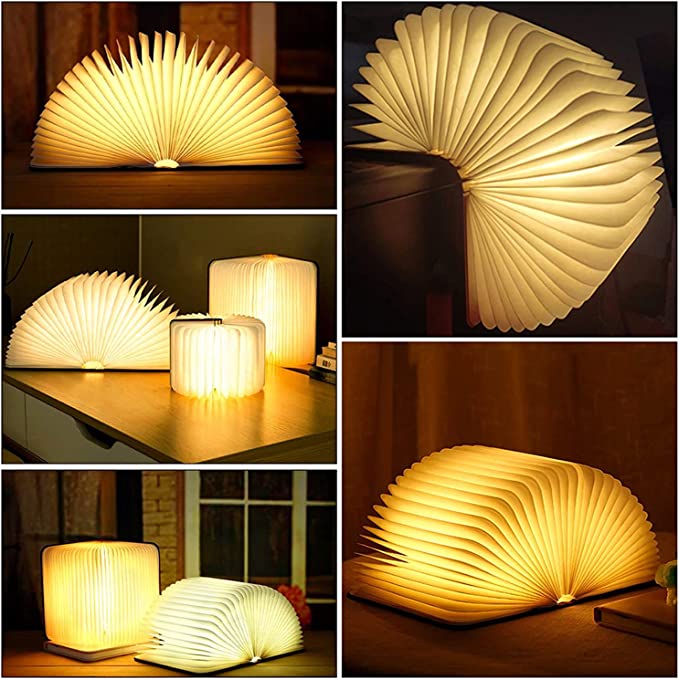 Foldable LED Book Table Lamp - USB Rechargeable Touch Control
