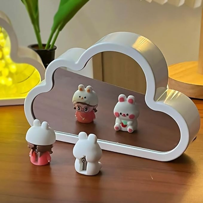 LED Floral Infinity Mirror Table Lamp with Warm White Light