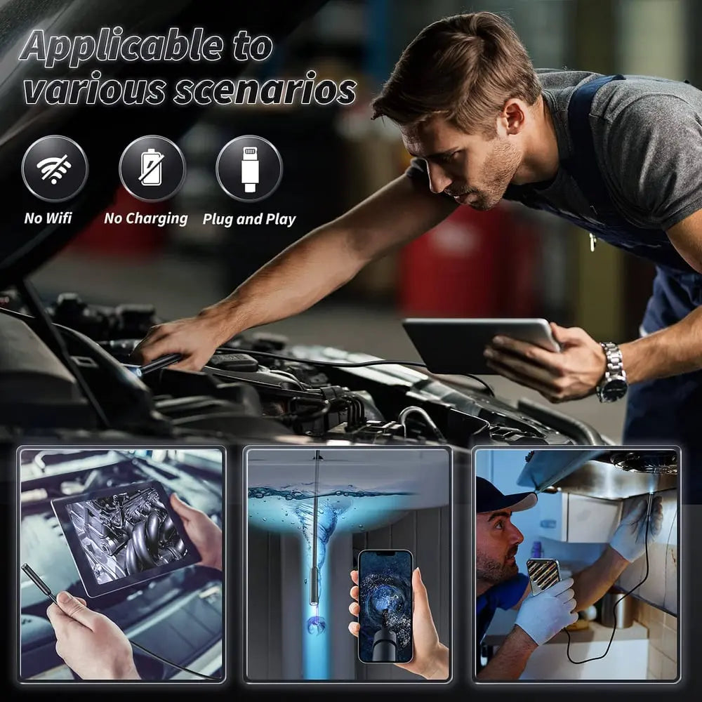 5m Waterproof Endoscope Inspection Camera for Smartphones with HD Resolution