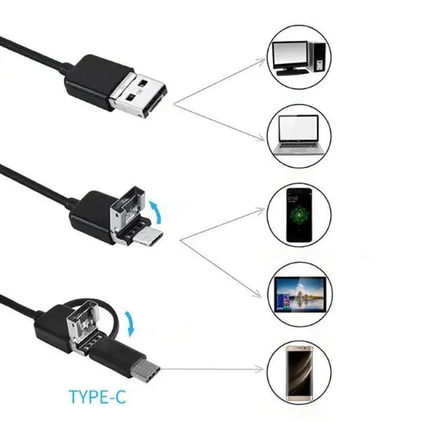 5m Waterproof Endoscope Inspection Camera for Smartphones with HD Resolution