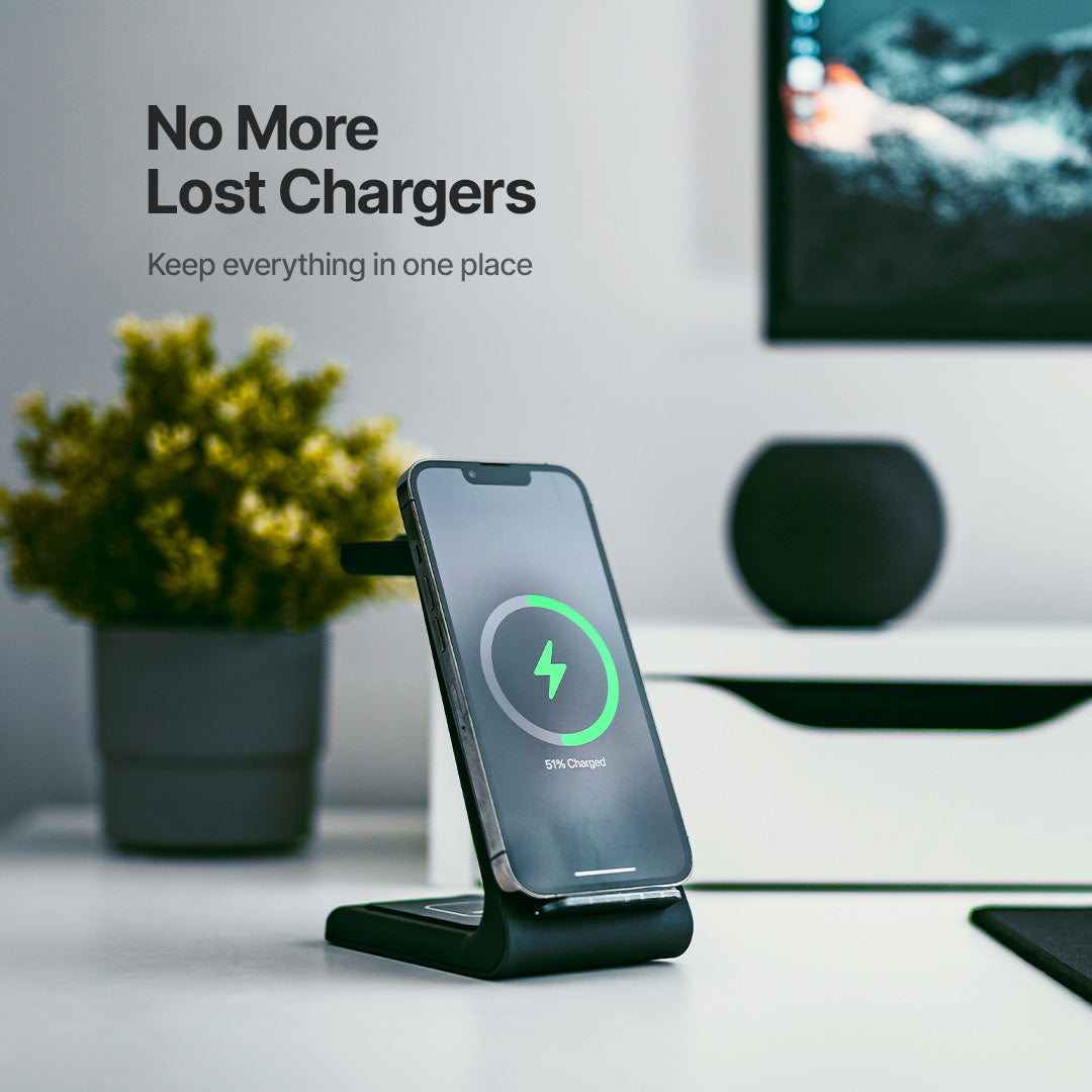 3-in-1 Wireless Charging Station for Phone, Watch, and Headphones
