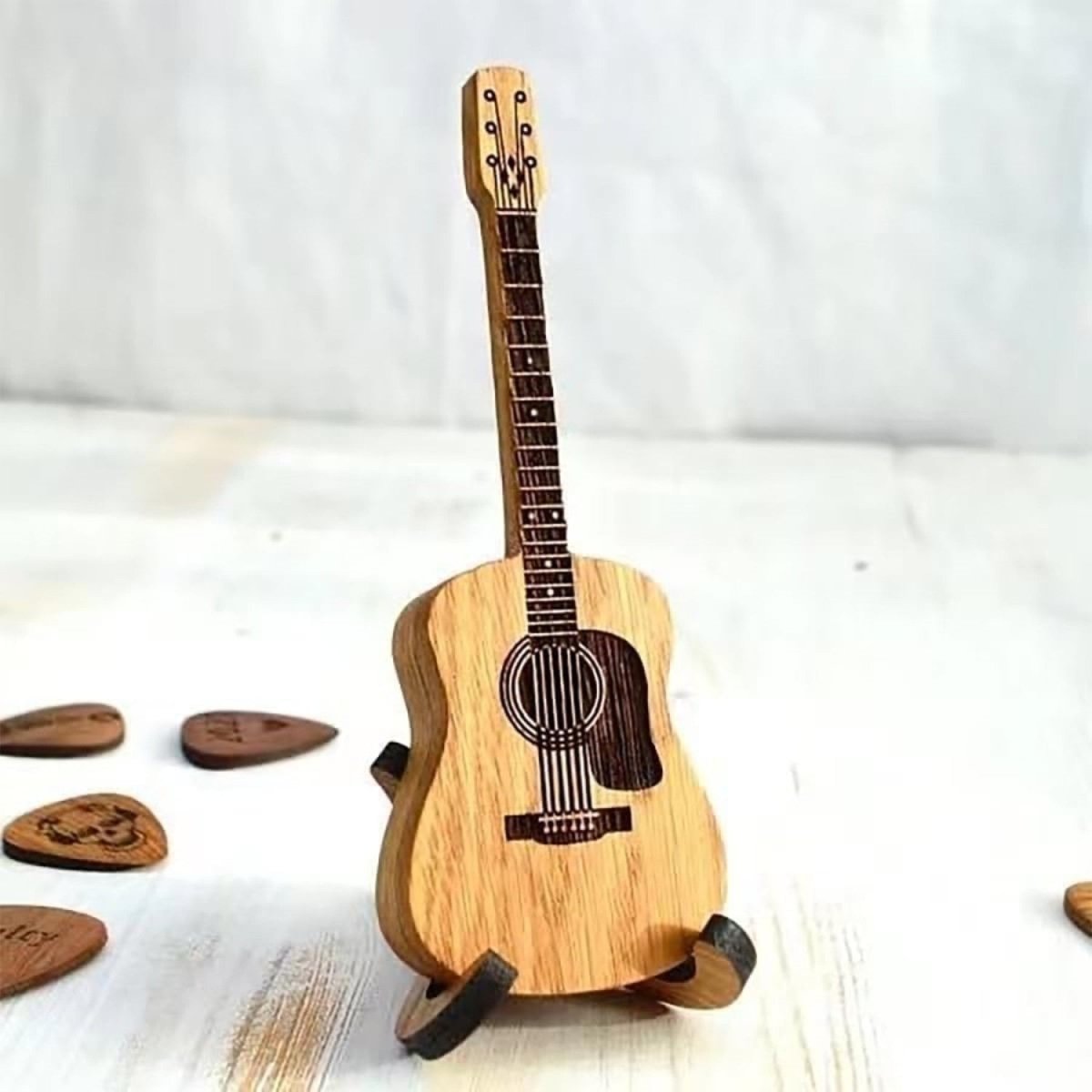 Personalized Engraved Oak Guitar Pick Box