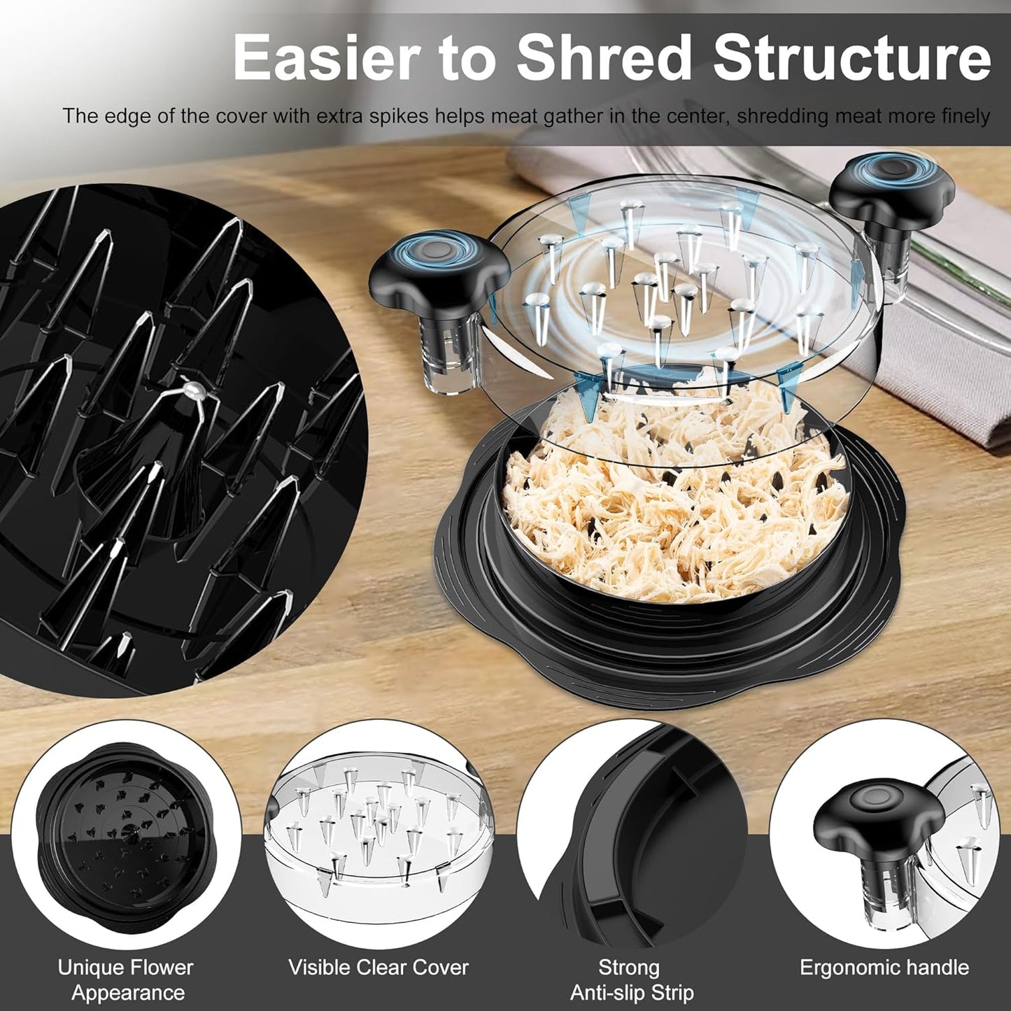 Ergonomic Chicken Shredder with Non-Slip Grip
