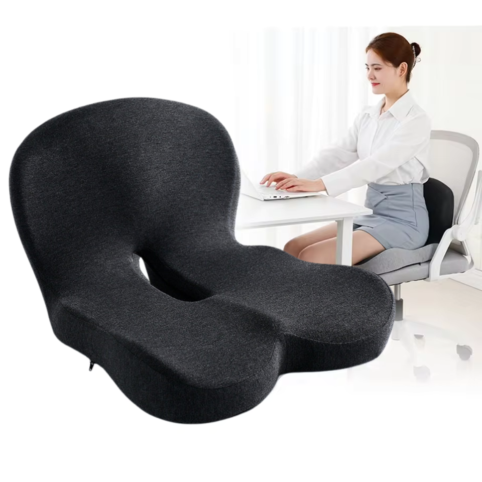 Ergonomic Memory Foam Driving Cushion with Lumbar Support
