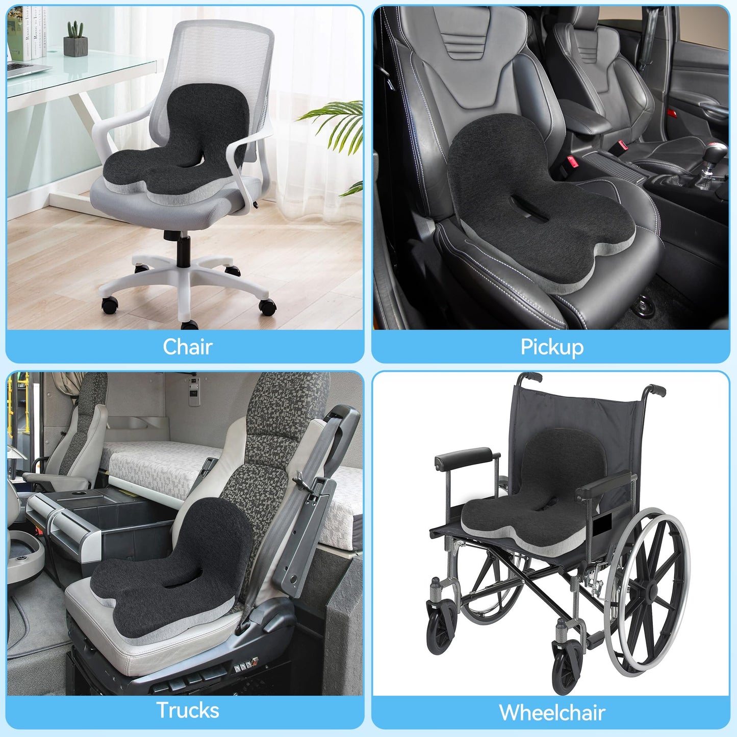 Ergonomic Memory Foam Driving Cushion with Lumbar Support