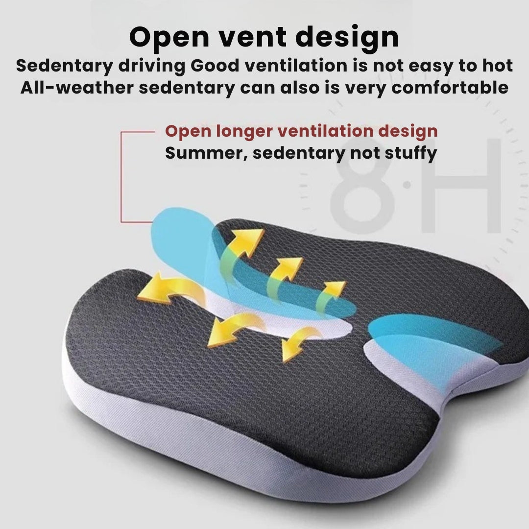 Ergonomic Memory Foam Seat Cushion for Pain Relief and Posture Support
