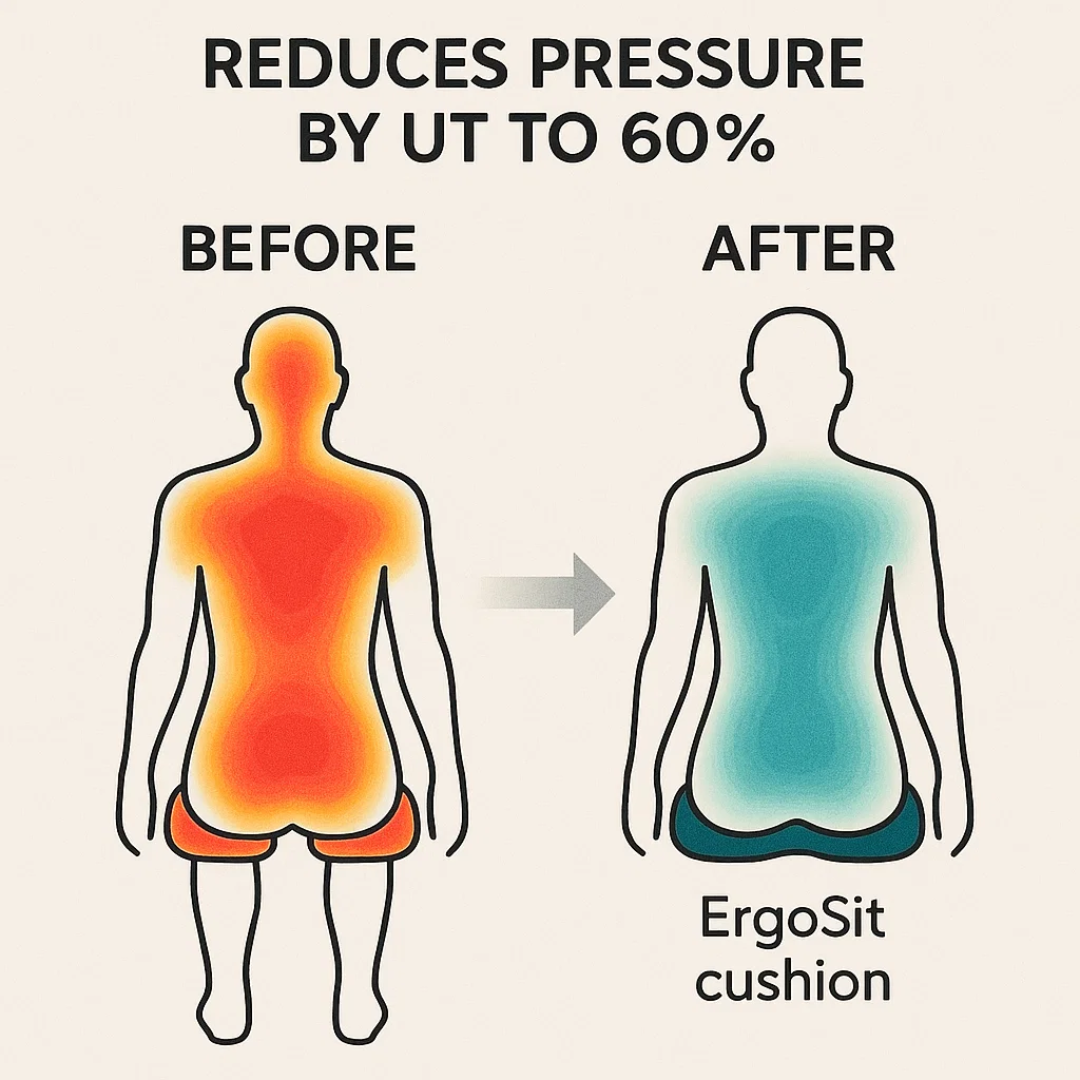 Ergonomic Memory Foam Seat Cushion for Pain Relief and Posture Support