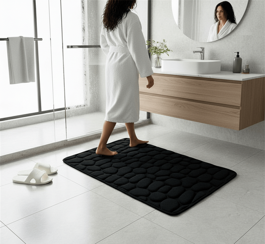 Memory Foam Bath Mat with Non-Slip Backing and Pebble Texture