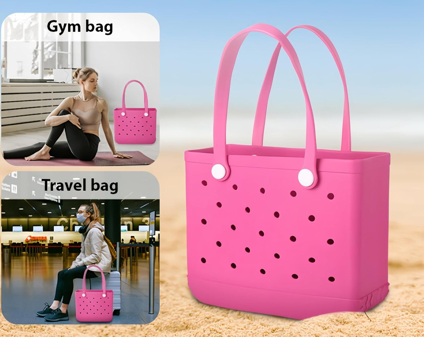 Washable Waterproof EVA Beach Tote Bag with Vent Holes