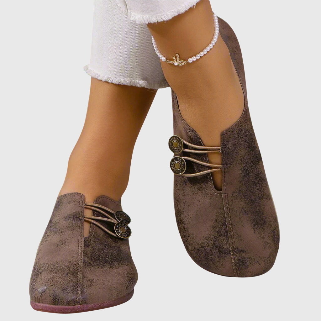 Lightweight Slip-On Flats with Decorative Button for Women