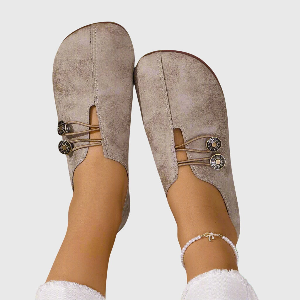 Lightweight Slip-On Flats with Decorative Button for Women
