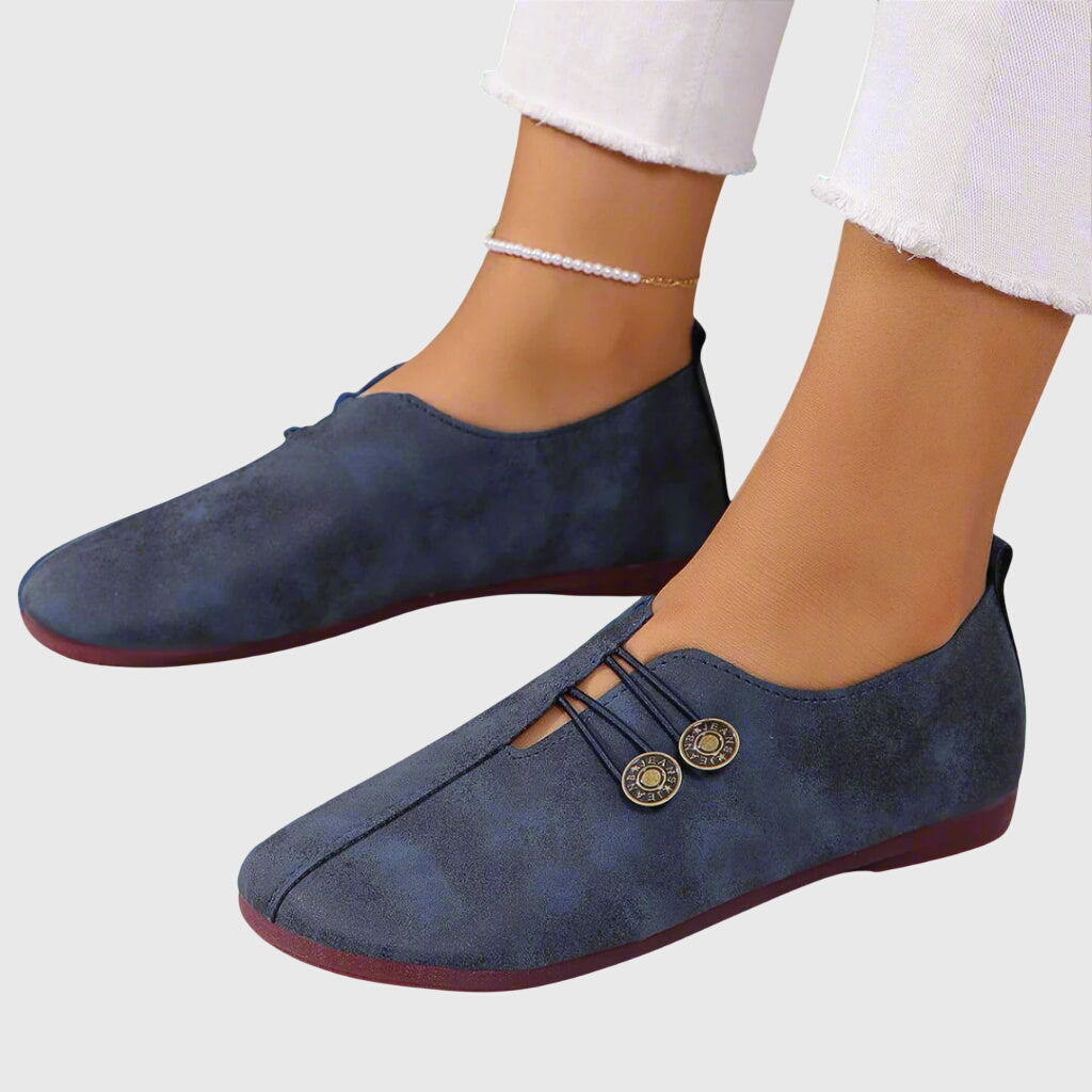 Lightweight Slip-On Flats with Decorative Button for Women
