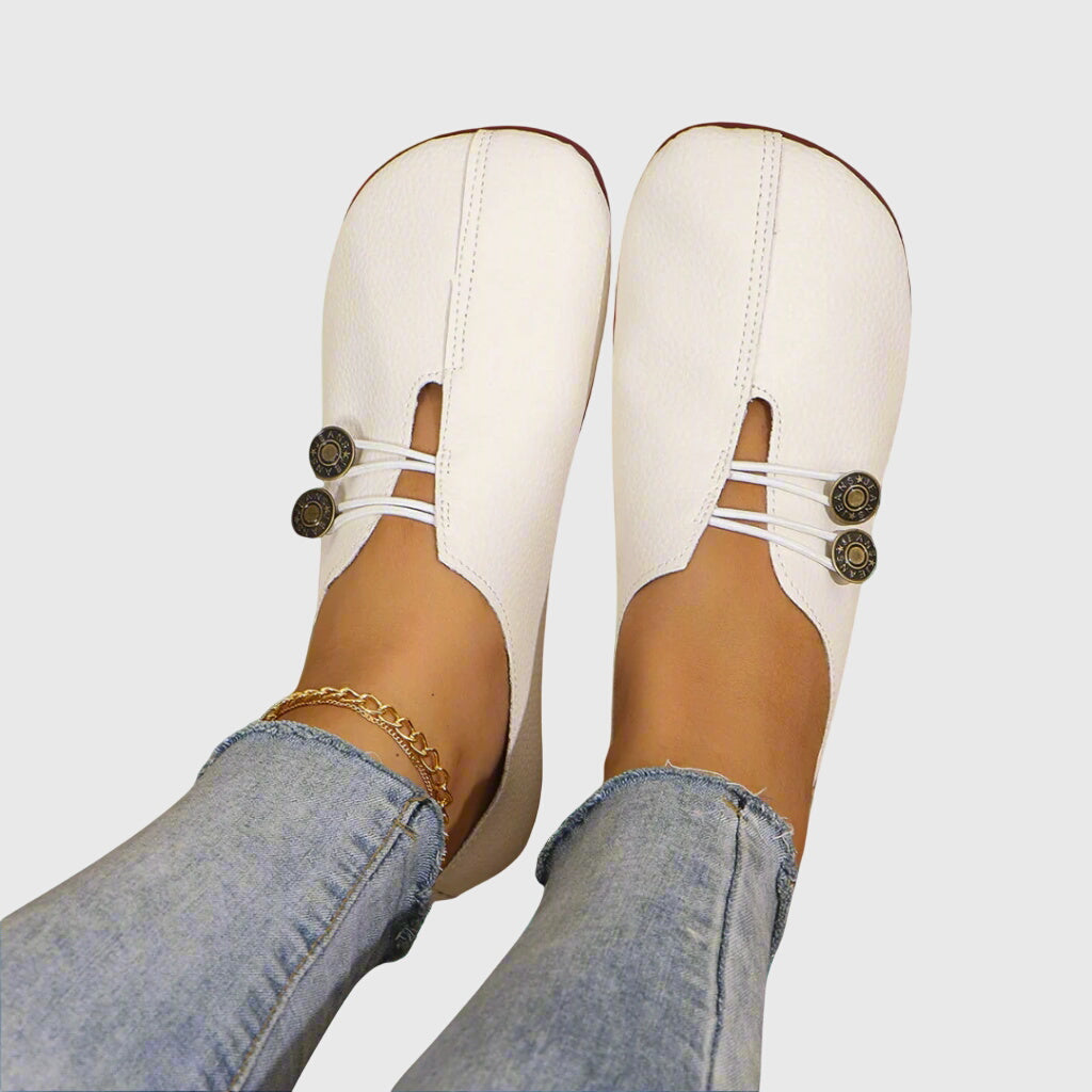 Lightweight Slip-On Flats with Decorative Button for Women