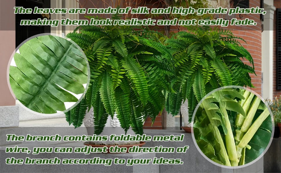 Luxurious UV Resistant Artificial Boston Fern Plant