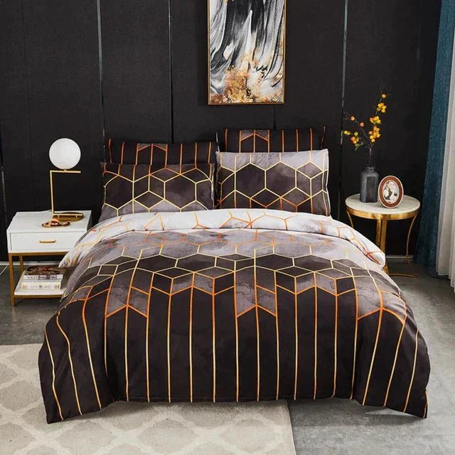 Geometric Luxury Duvet Cover - Breathable Cooling Fabric