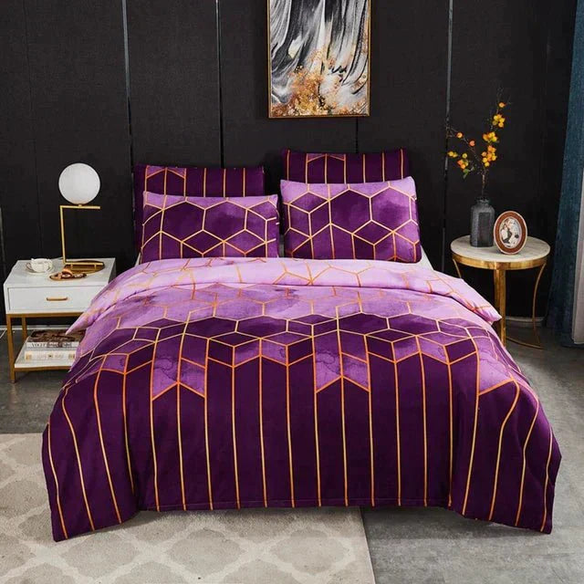 Geometric Luxury Duvet Cover - Cooling Breathable Fabric