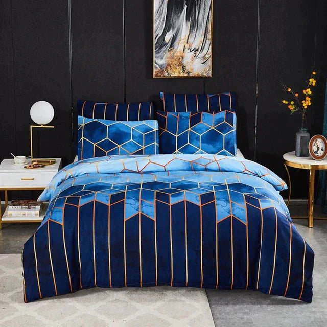 Geometric Luxury Duvet Cover - Cooling Breathable Fabric