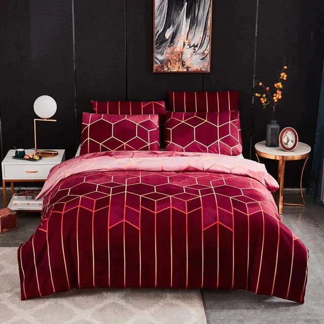 Geometric Luxury Duvet Cover - Cooling Breathable Fabric