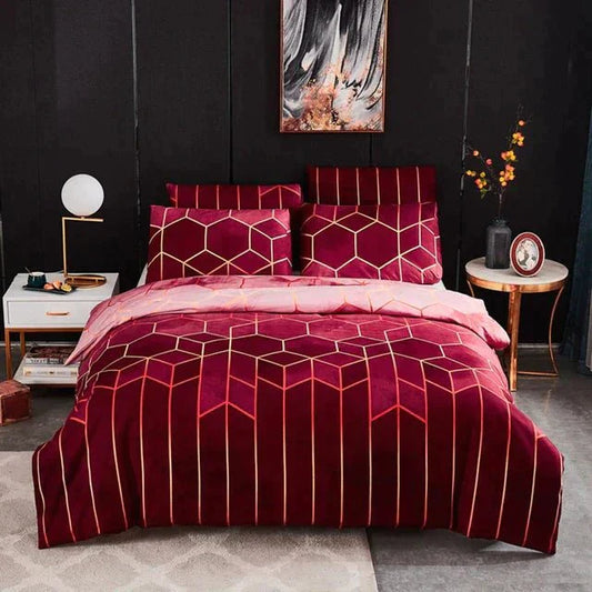 Geometric Luxury Duvet Cover - Cooling Breathable Fabric