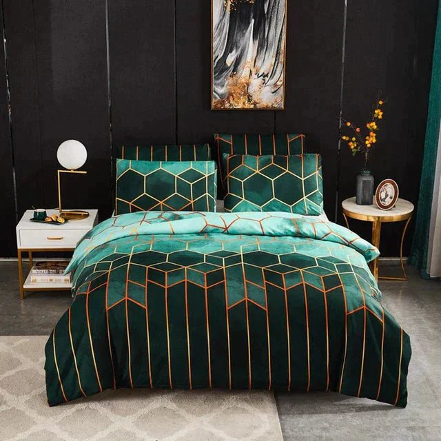 Geometric Luxury Duvet Cover - Cooling Breathable Fabric