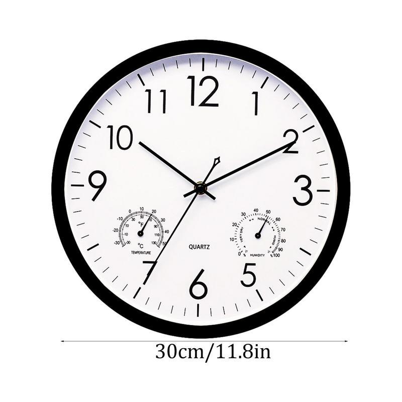 Weather-Resistant Outdoor Wall Clock with Temperature and Humidity Gauge