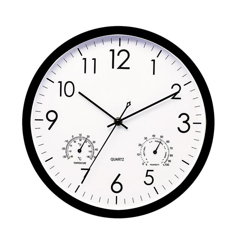 Weather-Resistant Outdoor Wall Clock with Temperature and Humidity Gauge