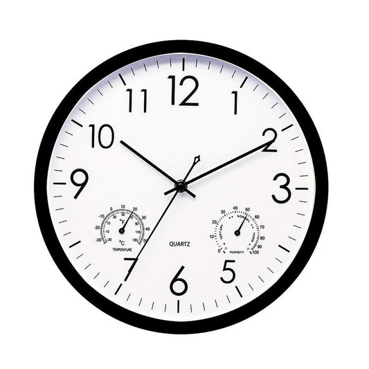 Weather-Resistant Outdoor Wall Clock with Temperature and Humidity Gauge