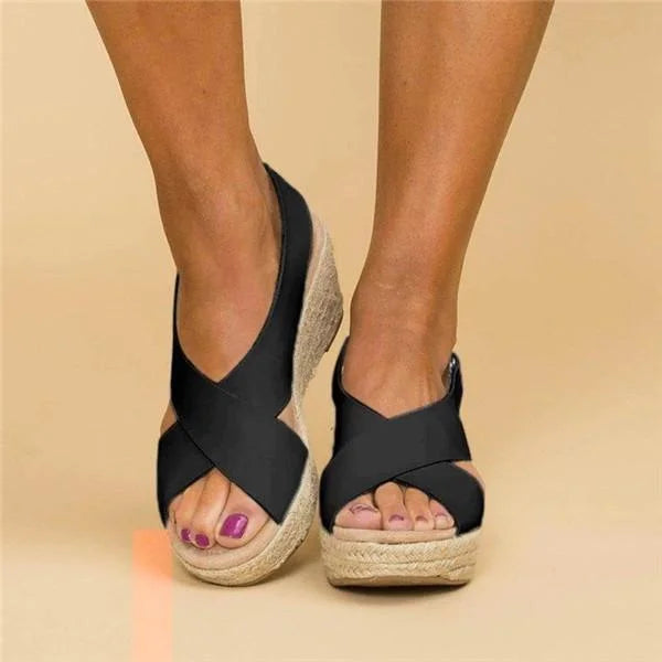 Orthopedic Wedge Espadrilles in Taupe