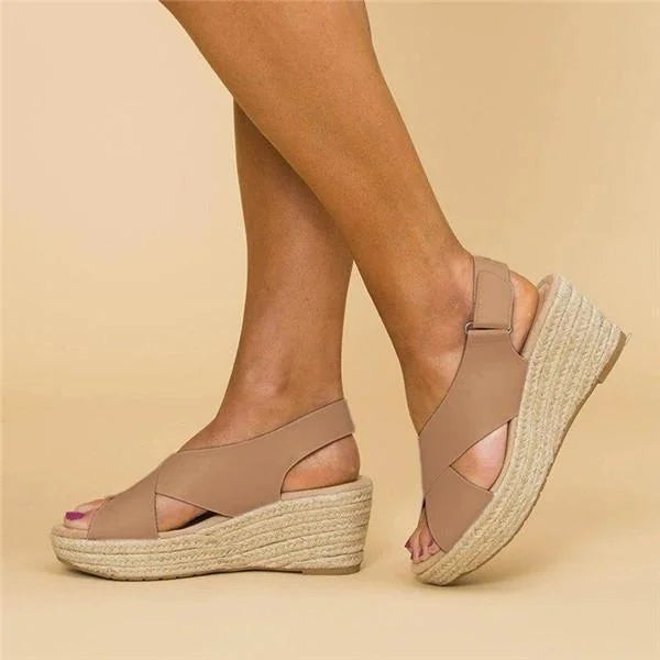 Orthopedic Wedge Espadrilles in Taupe