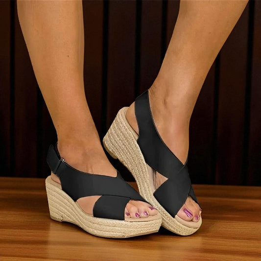 Orthopedic Wedge Espadrilles in Taupe