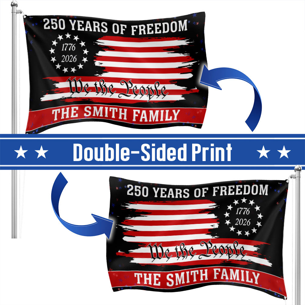 Custom We The People Patriotic Canvas Flag - 250th Anniversary 1776-2026