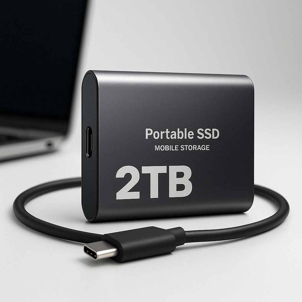 2TB USB-C Portable SSD External Hard Drive for Fast Mobile Storage
