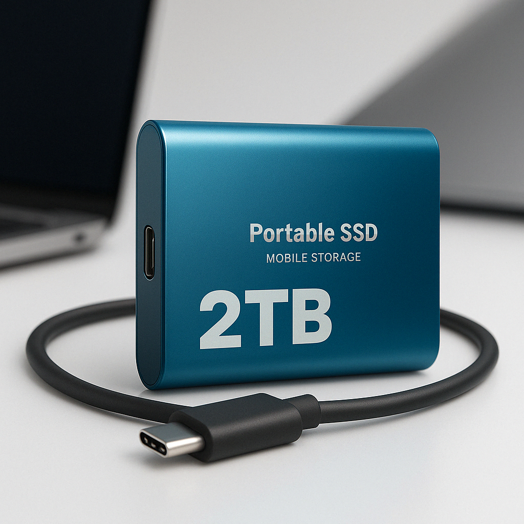 2TB USB-C Portable SSD External Hard Drive for Fast Mobile Storage