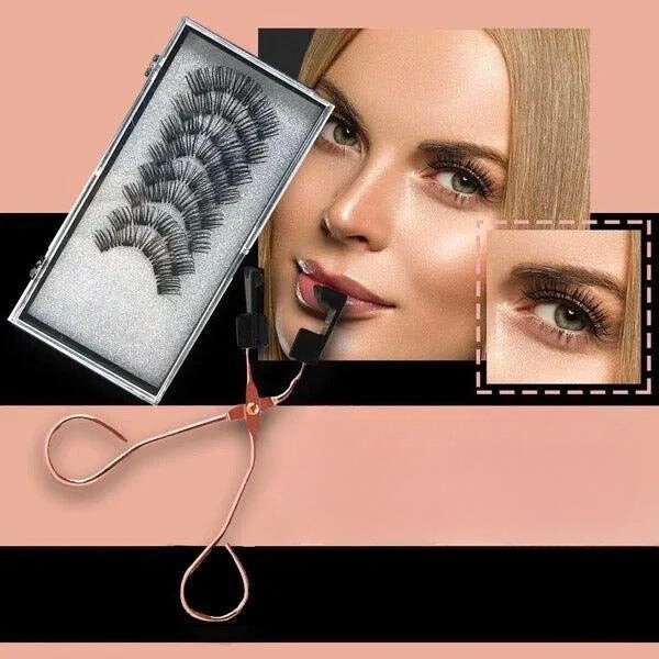 Magnetic Eyelash Set with Curling Tool for Effortless Application