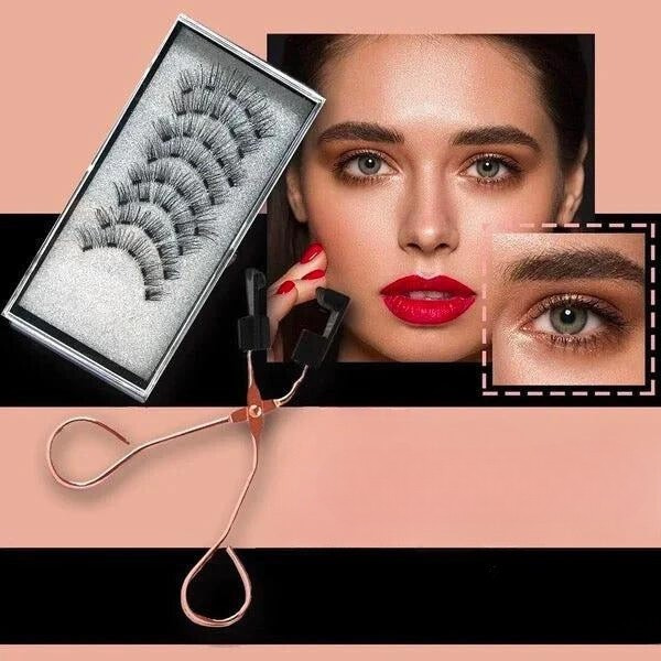 Magnetic Eyelash Set with Curling Tool for Effortless Application