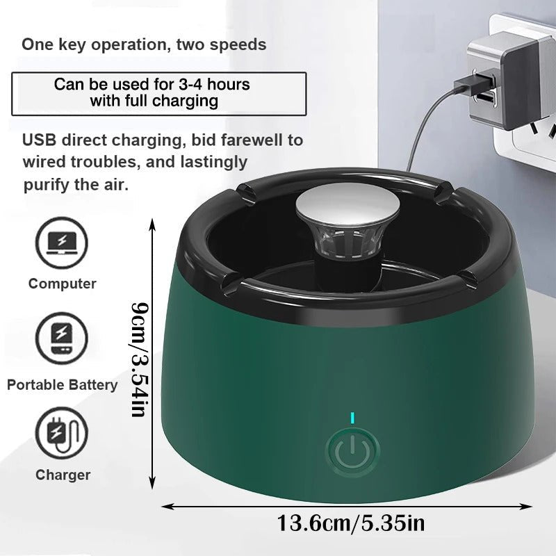 Odorless Portable Smoke-Free Ashtray with Scent Filter