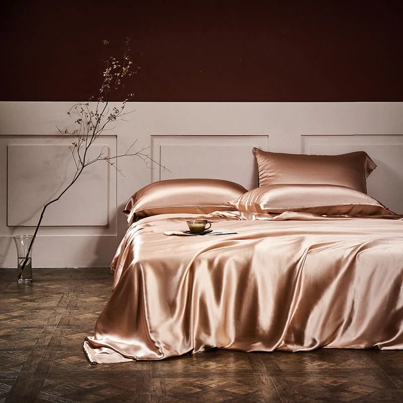 Pure Mulberry Silk Bedding Set - 25 Momme Luxury 4 Piece