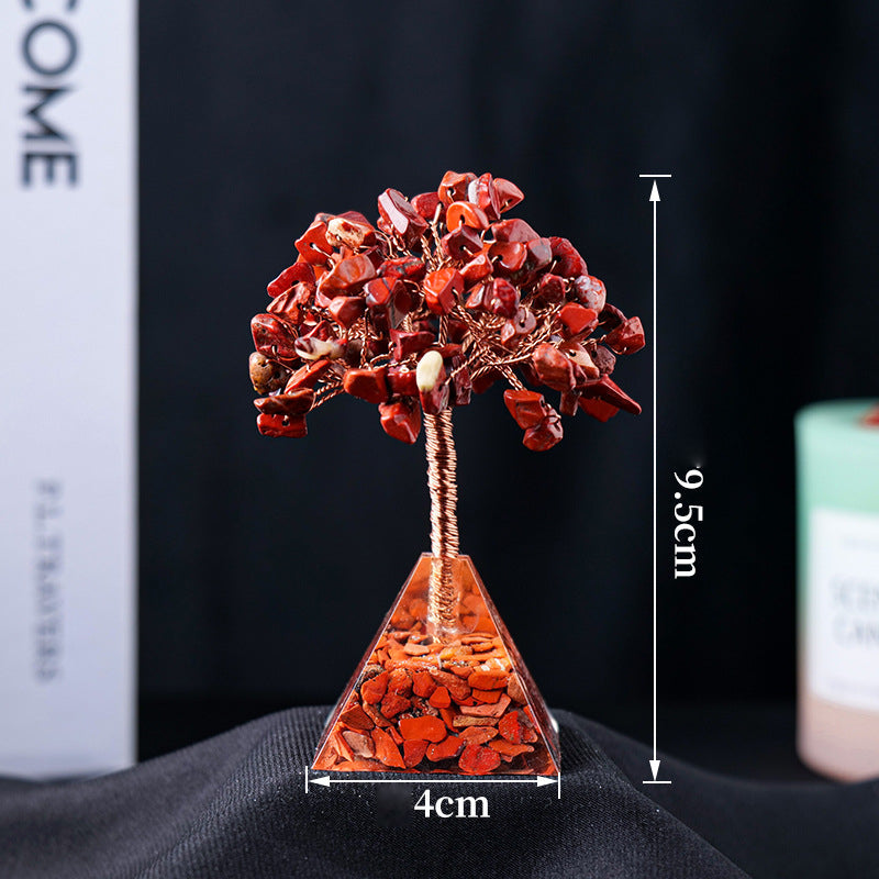 Natural Crystal Feng Shui Tree with Pyramid Base