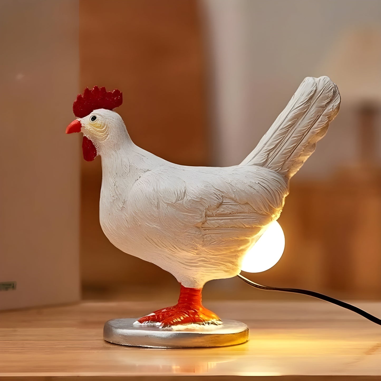 Chicken-Shaped LED Table Lamp with Warm White Light