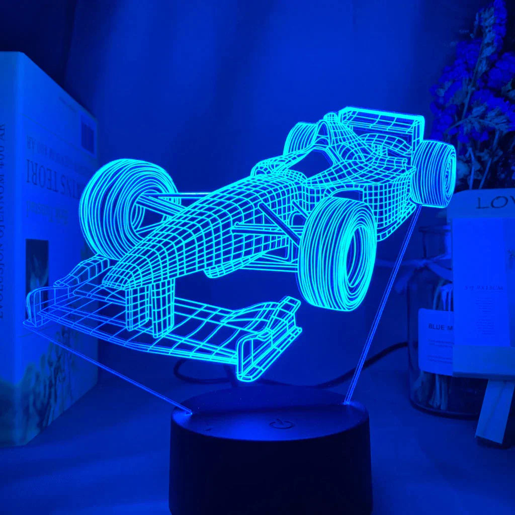 3D Formula 1 Illusion Lamp with 7 Color Modes