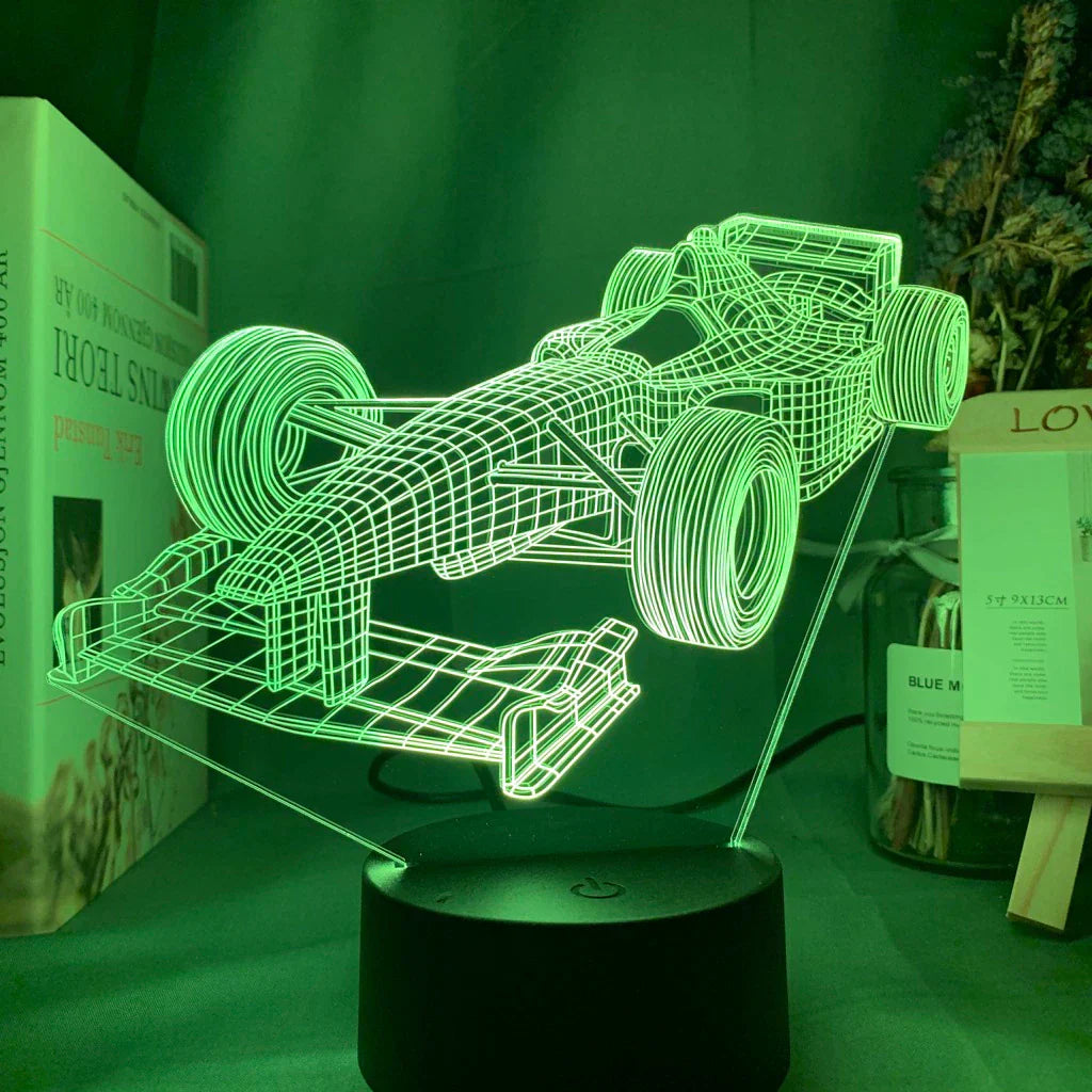3D Formula 1 Illusion Lamp with 7 Color Modes